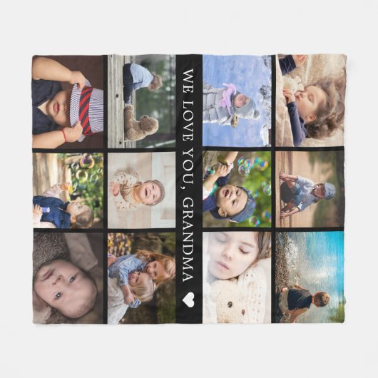 Keepake Mama Oma FotoCollage Fleecedecke (Vorderseite (Horizontal))