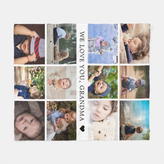 Keepake Mama Oma FotoCollage Fleecedecke (Vorderseite (Horizontal))