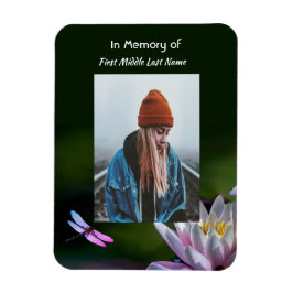 Keepake Memorial Dragonfly Lotus Blume Magnet