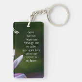 Keepake Memorial Dragonfly Lotus Blume Schlüsselanhänger (Rückseite)