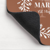 Keepake Newlyly Couple Orange Wreath Monogram Mousepad (Ecke)