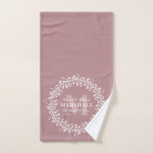 Keepake Newlyly Couple Pink Wreath Monogram Badhandtuch Set (Handtuch)