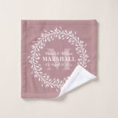 Keepake Newlyly Couple Pink Wreath Monogram Badhandtuch Set (Waschlappen)