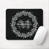 Keepake Newlyly Couple Wreath Monogram Name Mousepad (Mit Mouse)