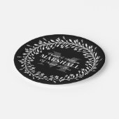 Keepake Newlyly Couple Wreath Monogram Name Pappteller (Schrägansicht)