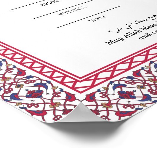 Keepake nikahnama-Poster Poster (Ecke)