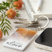 Keepake Pärchen Foto- und Textnamen Skript-Liebe Schlüsselanhänger (Vorderseite rechts)