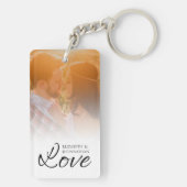 Keepake Pärchen Foto- und Textnamen Skript-Liebe Schlüsselanhänger (Rückseite)