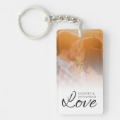 Keepake Pärchen Foto- und Textnamen Skript-Liebe Schlüsselanhänger (Vorderseite)