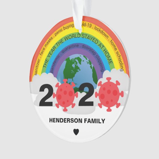 Keepake Personalisiert 2020 Covid Weihnachtsbaum Ornament (Vorderseite)