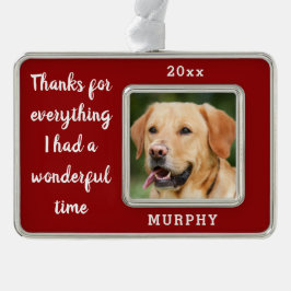 Keepake Pet Hund Katze Memorial Weihnachts-Foto Rahmen-Ornament Silber