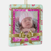 Keepake Pink und Aquamarin Flamingo Ornament New B (Rechts)