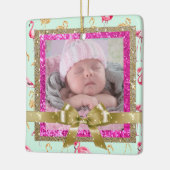 Keepake Pink und Aquamarin Flamingo Ornament New B (Links)