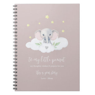 Keepake Pregnancy Journal Pink Moderne Elephantie Notizblock