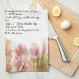 Keepake Recipe Geschenk Elegante Boho Pampas Grass Geschirrtuch