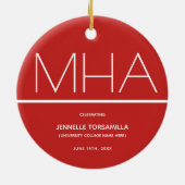 Keepake Red MHA Grad Abschluss Keramik Ornament (Hinten)