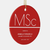 Keepake Red MSc Grad Abschluss Keramik Ornament (Rechts)