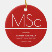 Keepake Red MSc Grad Abschluss Keramik Ornament (Vorne)