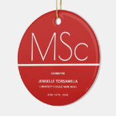 Keepake Red MSc Grad Abschluss Keramik Ornament (Links)
