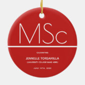 Keepake Red MSc Grad Abschluss Keramik Ornament (Hinten)