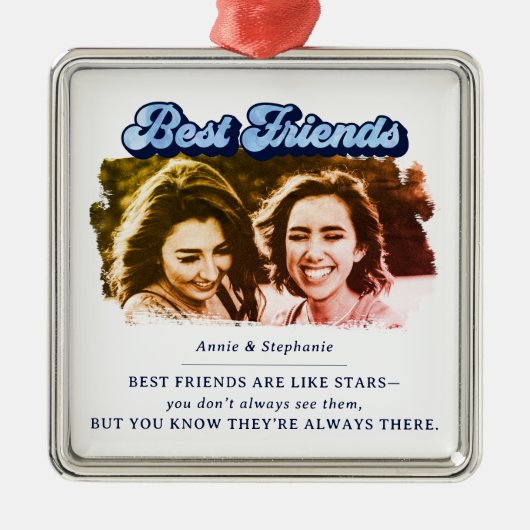 Keepake Retro Best Friends Foto Keramik Ornament Aus Metall (Vorne)