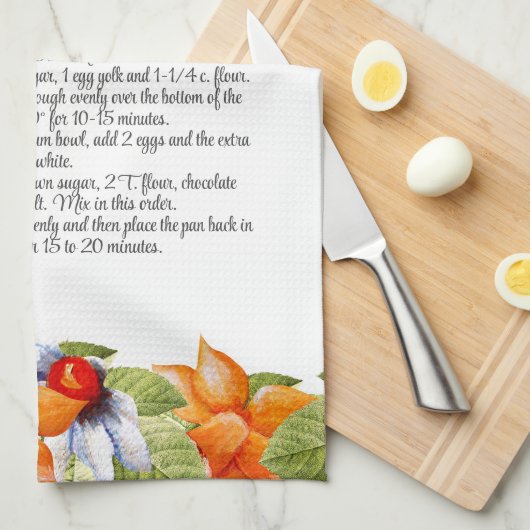 Keepake Rezept Geschenk Wasserfarbe Blume hell Geschirrtuch (Viertel Falte)