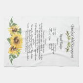 Keepake Rezept Vorlage Wasserfarben Sonnenblumenge Geschirrtuch (Horizontal)