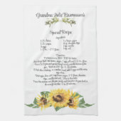 Keepake Rezept Vorlage Wasserfarben Sonnenblumenge Geschirrtuch (Vertikal)