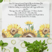 Keepake Rezept Vorlage Wasserfarben Sonnenblumenge Geschirrtuch (Gefaltet)