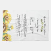 Keepake Rezept Vorlage Wasserfarben Sonnenblumenge Geschirrtuch (Horizontal)