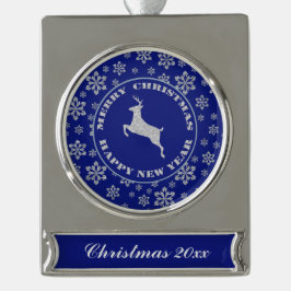 Keepake Snowflake Rentierfest Weihnachten Banner-Ornament Silber