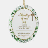 Keepake Taufe BAUTIZO Gift Gold mit Schrift Keramik Ornament (Rechts)