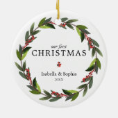 Keepake Twins Foto des ersten Weihnachtskrieges Keramik Ornament (Hinten)