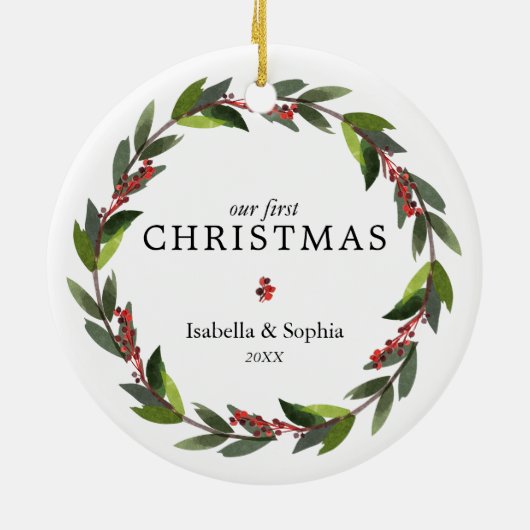 Keepake Twins Foto des ersten Weihnachtskrieges Keramik Ornament (Hinten)