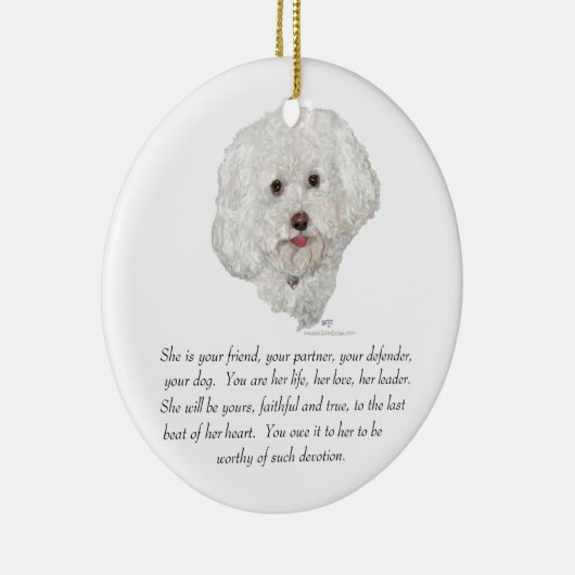 Keepake, weiblicher Hund Keramik Ornament (Rechts)