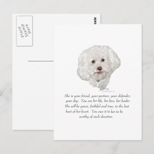 Keepake, weiblicher Hund Postkarte (Vorne/Hinten)