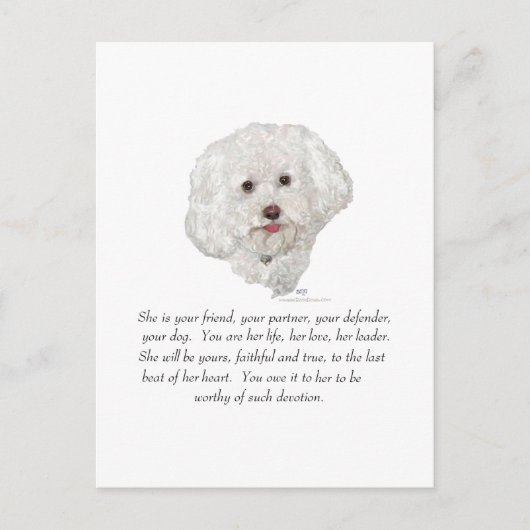 Keepake, weiblicher Hund Postkarte (Vorderseite)