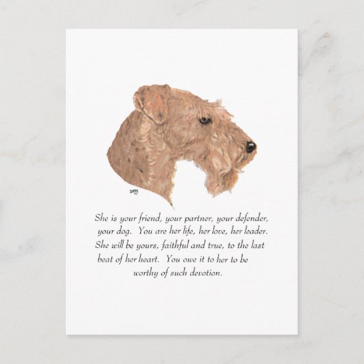 Keepake, weiblicher Hund Postkarte (Vorderseite)