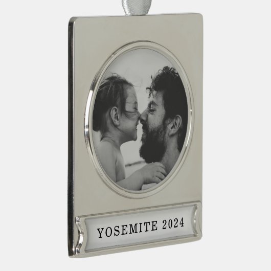 Keepake Weihnachts-Foto Banner-Ornament Silber (Rechts)