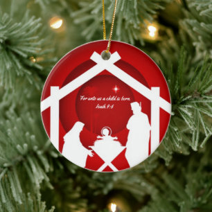 Keepake Weihnachtskrippe Bibel-Ornament Keramik Ornament