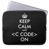 KeepCalm und c-Code auf Laptop-Hülle | Geek Spaß