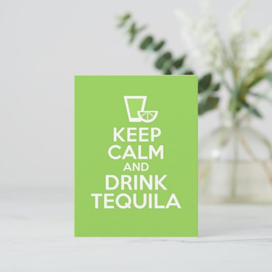 KeepCalmDrinkTequila Postkarte (Stehend Vorderseite)