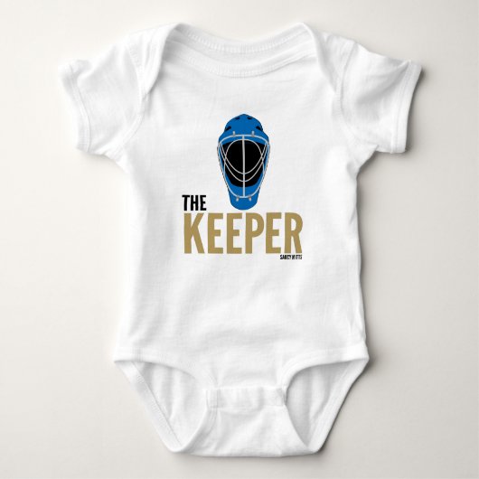 Keeper Hockey Goalie Mask Säugling Baby Bodysuit Baby Strampler (Vorderseite)