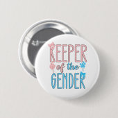 Keeper of Gender Reveal Boy Girl Pink Blue Button (Vorne & Hinten)