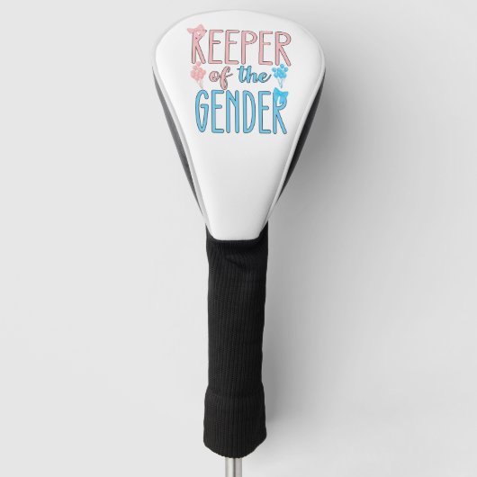 Keeper of Gender Reveal Boy Girl Pink Blue Golf Headcover (Vorderseite)