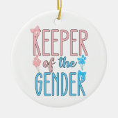 Keeper of Gender Reveal Boy Girl Pink Blue Keramik Ornament (Vorne)