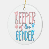 Keeper of Gender Reveal Boy Girl Pink Blue Keramik Ornament (Links)