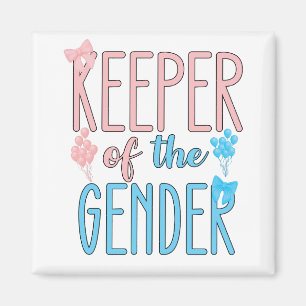 Keeper of Gender Reveal Boy Girl Pink Blue Magnet