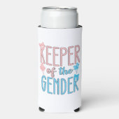 Keeper of Gender Reveal Boy Girl Pink Blue Selters Dosenkühler (Seltzer Vorderseite)