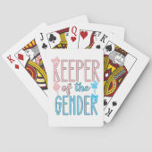 Keeper of Gender Reveal Boy Girl Pink Blue Spielkarten (Rückseite)